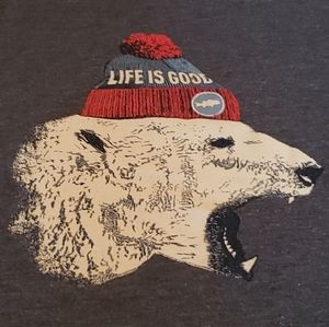 Life is Good "Polar Bear Cap" tee Boys L (10)